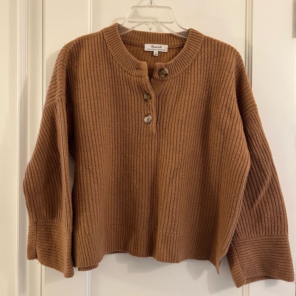 Madewell (Re)sourced Cashmere Ribbed Henley Sweater